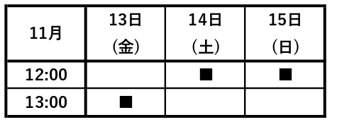 ブランクスケジュール大阪