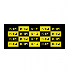 K-1ロゴフェイスタオル バックパネル柄 ブラック×イエロー