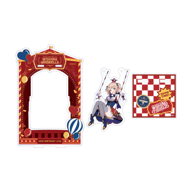 <p>SHIGURE UI Birthday Live &ldquo;Wishing Umbrella&rdquo; のキービジュアルを用いたゆれるアクリルスタンドです。<br><br></p>
<p>■商品詳細<br>本体：約W60&times;H100mm<br>背景：約W110&times;H160mm<br>台座サイズ：約W70&times;H70mm<br>素材：アクリル<br>※商品画像はイメージです。実際のものとは異なる場合がございます。<br><br></p>
<p>◼︎発送時期<br>2026年4月下旬より順次発送<br>※発送時期が異なる商品を同時にご購入いただいた場合、すべて揃ってからの発送となりますので、あらかじめご了承ください。<br>※ご登録住所に不備がある場合やご注文後に住所変更をされた場合、発送時期に発送ができない可能性がございます。あらかじめご了承ください。<br>※ご住所はご購入前に日本郵便株式会社登録の郵便番号に紐づく住所にてご登録をお願いいたします。<br>※日本郵便株式会社登録の郵便番号に紐づく情報と一致していない場合、誤配送を防ぐため配送時に確認のご連絡と修正をお願いしております。そのため発送時期に発送ができない可能性がございます。あらかじめご了承ください。<br><br></p>