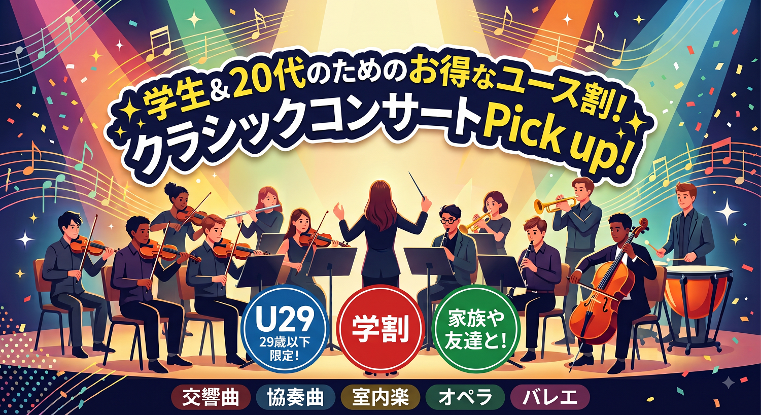 学生＆20代のためのお得なユース割！クラシックコンサートPick Up！