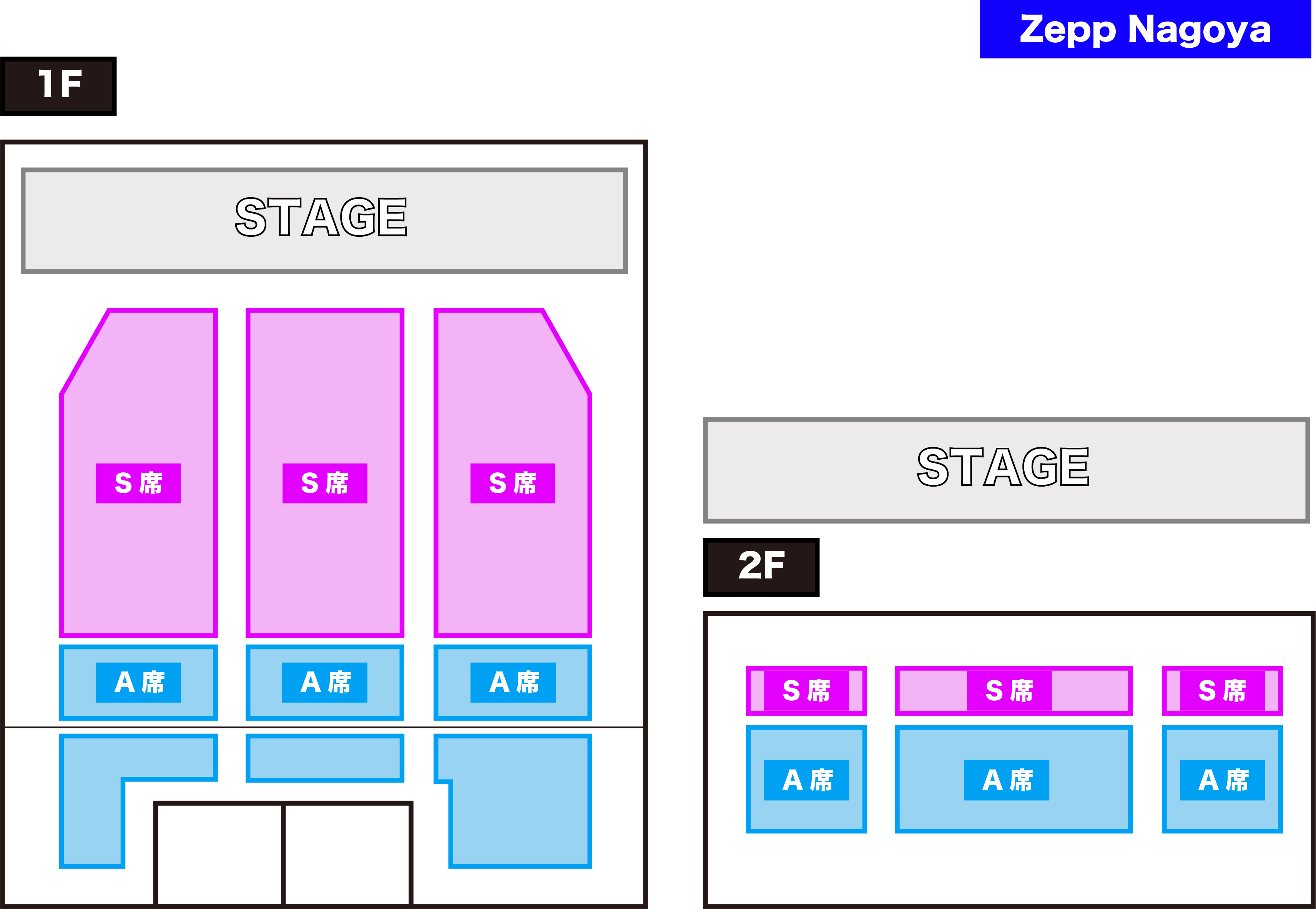 Zepp tour 2026座席図Zepp Nagoya