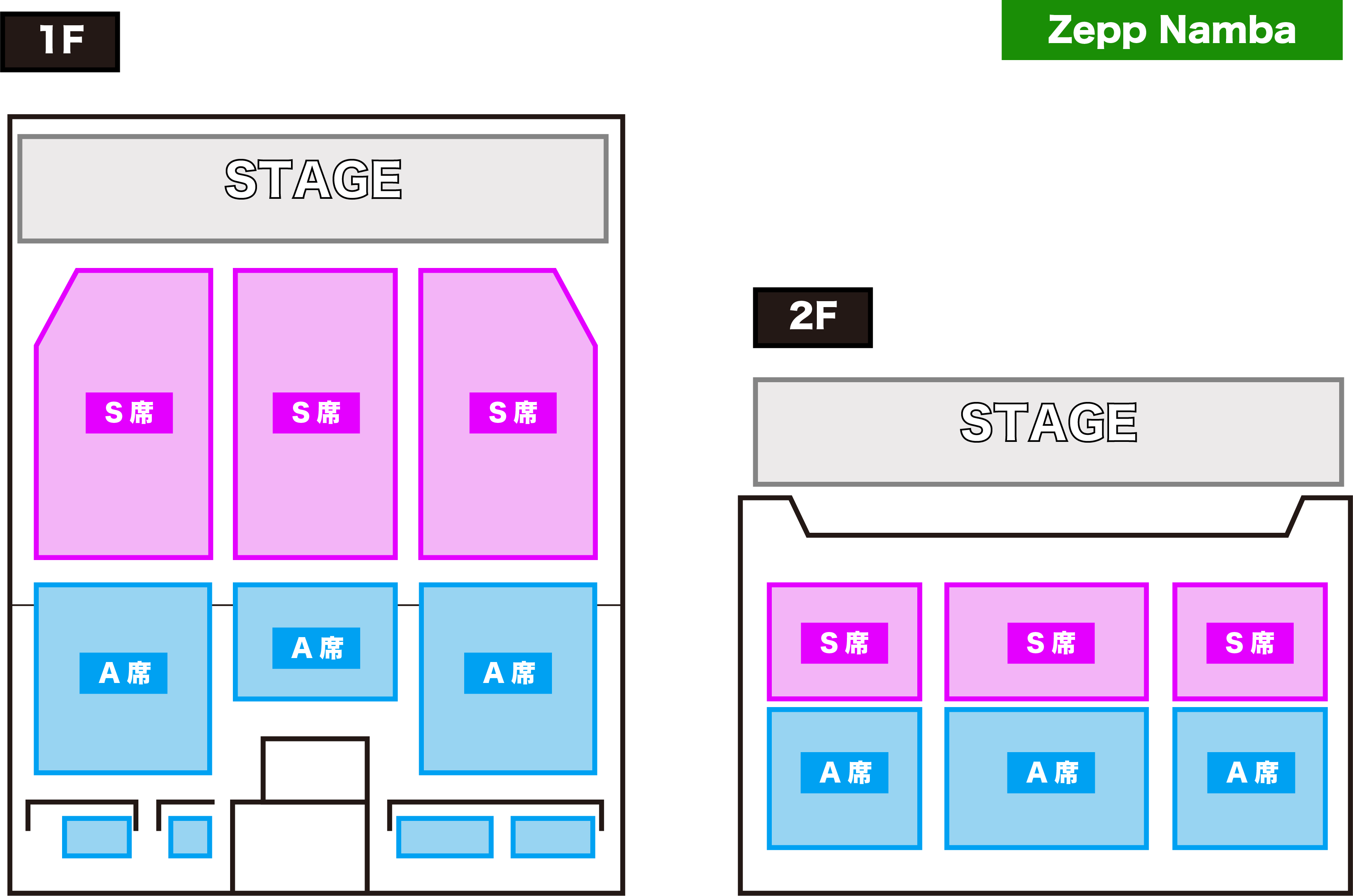 Zepp tour 2026座席図Zepp Namba